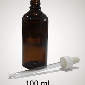 Botella ambar 100 ml con pipeta cuentagotas