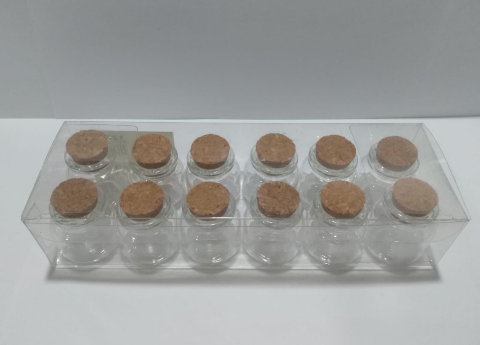 Pequeños frascos Cristal con tapones de corcho