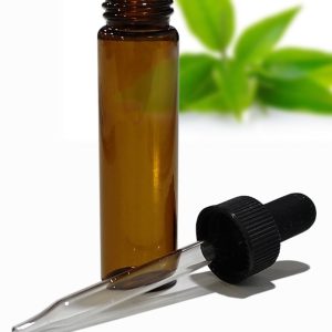 Vial de vidrio ámbar cuentagotas 1 DRAM
