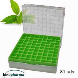 Caja de almacenamiento criogénico verde 81 uds